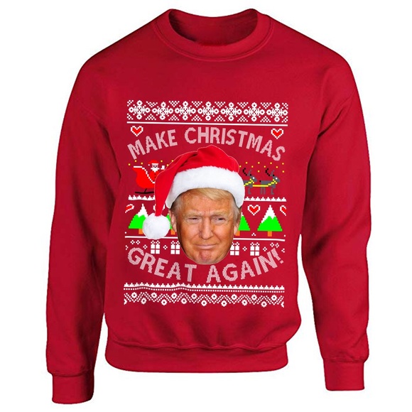 trump sweater,ugly sweater,ugly christmas sweater - Picture 1 of 3